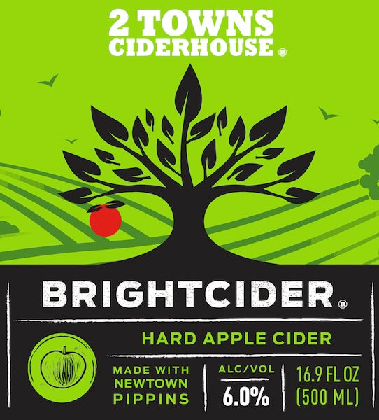 2 Towns Brightcider Hard Apple Cider Keg 5Gal