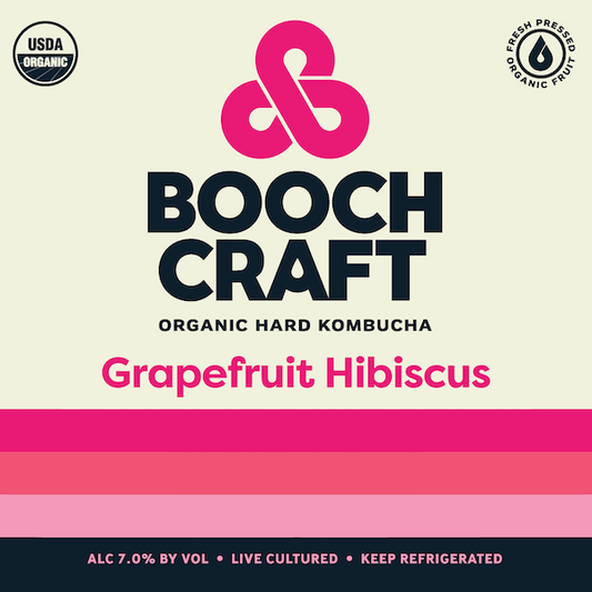 Boochcraft Grapefruit Hibiscus Organic Hard Kombucha Keg 5Gal
